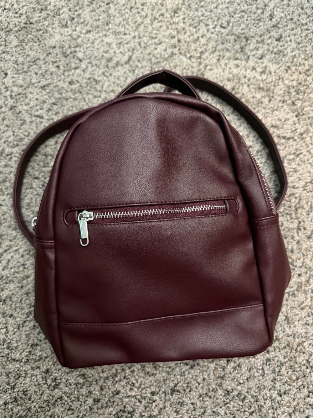 wild fable Small Burgundy Faux Leather Backpack